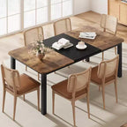 Table de cuisine de 199,9 cm de long pour 6 à 8 personnes, grandes tables à manger rectangulaires, tables de restaurant industrielles avec cadre métallique robuste (table uniquement)