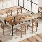 Table de cuisine de 199,9 cm de long pour 6 à 8 personnes, grandes tables à manger rectangulaires, tables de restaurant industrielles avec cadre métallique robuste (table uniquement)