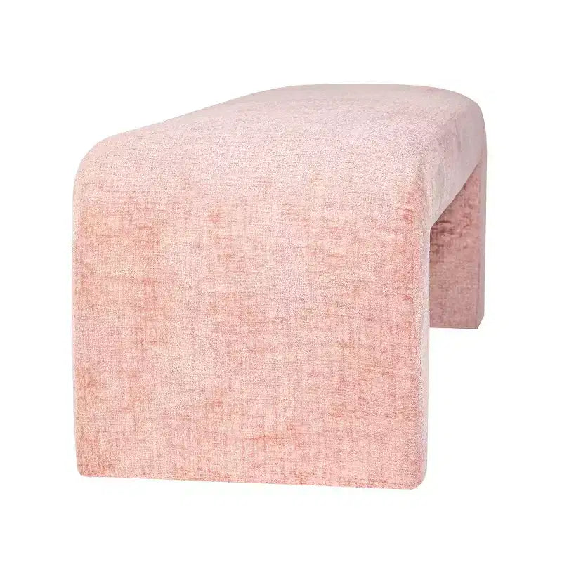 Jofran, banc de style jacquard moderne et luxueux, rembourré et incurvé, petite taille