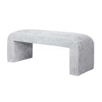 Jofran, banc de style jacquard moderne et luxueux, rembourré et incurvé, petite taille