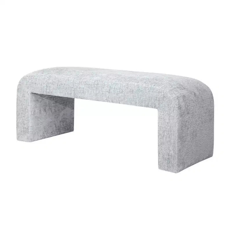 Jofran, banc de style jacquard moderne et luxueux, rembourré et incurvé, petite taille