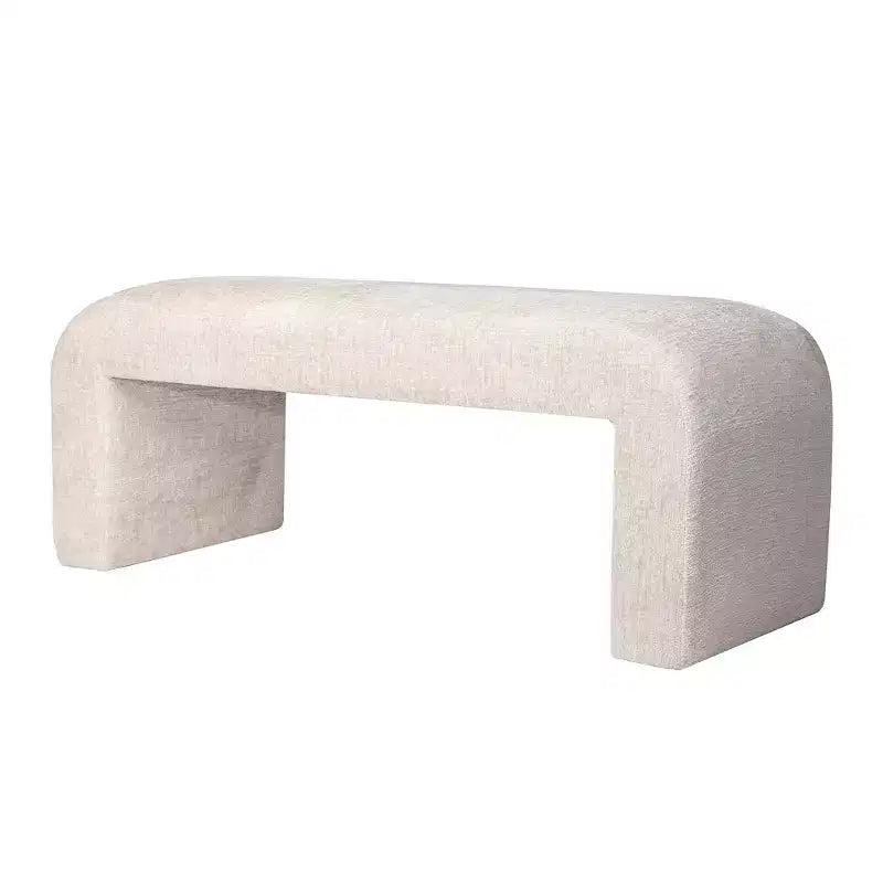 Jofran, banc de style jacquard moderne et luxueux, rembourré et incurvé, petite taille