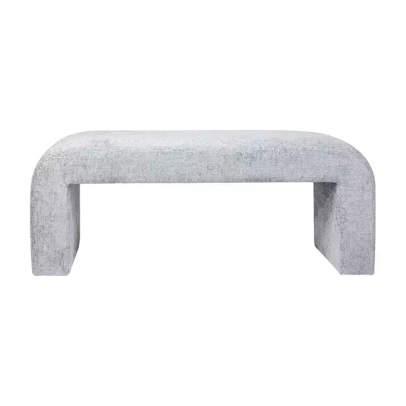 Jofran, banc de style jacquard moderne et luxueux, rembourré et incurvé, petite taille