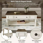 Table basse Sana rétro en bois d'hévéa Christopher Knight Home avec un tiroir, une étagère et des roues verrouillables