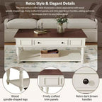 Table basse Sana rétro en bois d'hévéa Christopher Knight Home avec un tiroir, une étagère et des roues verrouillables