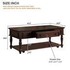 Table basse Sana rétro en bois d'hévéa Christopher Knight Home avec un tiroir, une étagère et des roues verrouillables