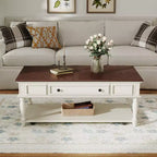 Table basse Sana rétro en bois d'hévéa Christopher Knight Home avec un tiroir, une étagère et des roues verrouillables