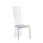 Chintaly Imports, Chaises de salle à manger contemporaines en acrylique à dossier haut – Lot de 2