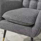 Fauteuil d'appoint confortable en tissu Art Leon avec accoudoirs et dossier capitonné
