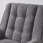 Fauteuil d'appoint confortable en tissu Art Leon avec accoudoirs et dossier capitonné