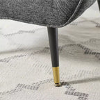 Fauteuil d'appoint confortable en tissu Art Leon avec accoudoirs et dossier capitonné