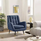 Fauteuil d'appoint confortable en tissu Art Leon avec accoudoirs et dossier capitonné