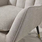 Fauteuil d'appoint confortable en tissu Art Leon avec accoudoirs et dossier capitonné