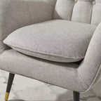Fauteuil d'appoint confortable en tissu Art Leon avec accoudoirs et dossier capitonné
