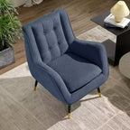 Fauteuil d'appoint confortable en tissu Art Leon avec accoudoirs et dossier capitonné