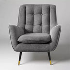 Fauteuil d'appoint confortable en tissu Art Leon avec accoudoirs et dossier capitonné