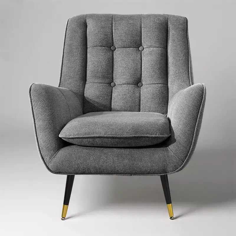 Fauteuil d'appoint confortable en tissu Art Leon avec accoudoirs et dossier capitonné
