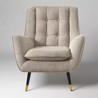Fauteuil d'appoint confortable en tissu Art Leon avec accoudoirs et dossier capitonné