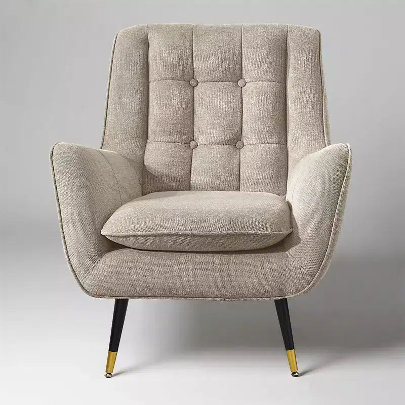 Fauteuil d'appoint confortable en tissu Art Leon avec accoudoirs et dossier capitonné