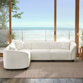 104 L-Shaped Curved SectionalPremium Boucl Upholstery and Sculptural Four-Seat Luxury for Spacious Living