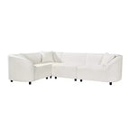 Canapé d'angle incurvé en U de 264 cm, avec revêtement bouclé de qualité supérieure et design sculptural de luxe à quatre places pour un salon spacieux.