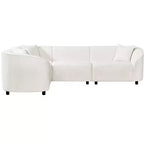 Canapé d'angle incurvé en U de 264 cm, avec revêtement bouclé de qualité supérieure et design sculptural de luxe à quatre places pour un salon spacieux.