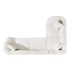 Canapé d'angle incurvé en U de 264 cm, avec revêtement bouclé de qualité supérieure et design sculptural de luxe à quatre places pour un salon spacieux.