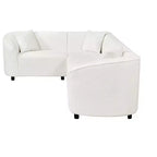 Canapé d'angle incurvé en U de 264 cm, avec revêtement bouclé de qualité supérieure et design sculptural de luxe à quatre places pour un salon spacieux.