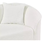 Canapé d'angle incurvé en U de 264 cm, avec revêtement bouclé de qualité supérieure et design sculptural de luxe à quatre places pour un salon spacieux.