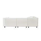 Canapé d'angle incurvé en U de 264 cm, avec revêtement bouclé de qualité supérieure et design sculptural de luxe à quatre places pour un salon spacieux.