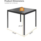 Table de salle à manger extérieure en aluminium pour 4 à 8 personnes, grande table de patio rectangulaire avec revêtement électrophorétique pour jardin, terrasse, pelouse