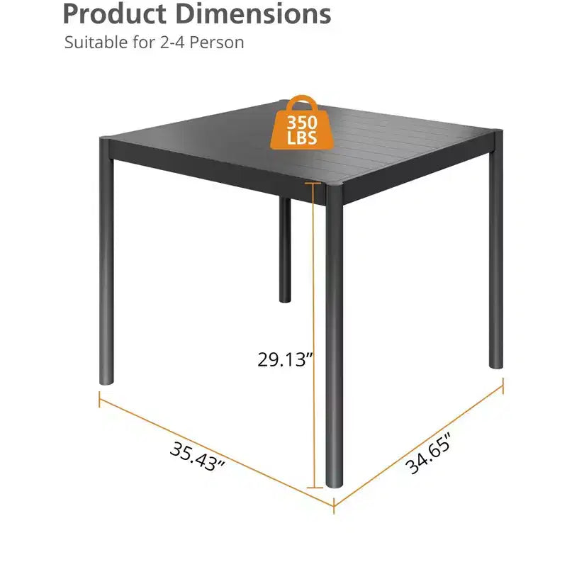 Table de salle à manger extérieure en aluminium pour 4 à 8 personnes, grande table de patio rectangulaire avec revêtement électrophorétique pour jardin, terrasse, pelouse