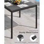 Table de salle à manger extérieure en aluminium pour 4 à 8 personnes, grande table de patio rectangulaire avec revêtement électrophorétique pour jardin, terrasse, pelouse