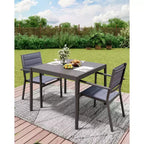 Table de salle à manger extérieure en aluminium pour 4 à 8 personnes, grande table de patio rectangulaire avec revêtement électrophorétique pour jardin, terrasse, pelouse