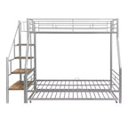 Lit superposé jumeau sur grand lit avec lit gigogne et escaliers, lit superposé robuste avec escalier de rangement pour chambre à coucher, dortoir