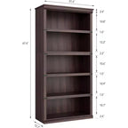 67.4 Étagère bibliothèque 5 niveaux Farmhouse - Grande étagère de rangement en bois pour salon et bureau à domicile