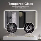 Miroir mural de salle de bain tactile sans cadre Whisen avec fonction anti-buée