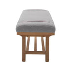 Banc rembourré en polaire Bekrvio 44 pouces – Cadre en bois massif, banc moderne du milieu du siècle avec sangles en PU pour salon, chambre à coucher