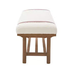 Banc rembourré en polaire Bekrvio 44 pouces – Cadre en bois massif, banc moderne du milieu du siècle avec sangles en PU pour salon, chambre à coucher