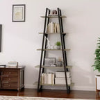 Étagère en métal 72", 5 niveaux, étagère échelle ouverte avec étagères réglables, bibliothèque industrielle pour le rangement à domicile, salon, chambre, bureau