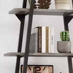 Étagère en métal 72", 5 niveaux, étagère échelle ouverte avec étagères réglables, bibliothèque industrielle pour le rangement à domicile, salon, chambre, bureau