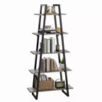 Étagère en métal 72", 5 niveaux, étagère échelle ouverte avec étagères réglables, bibliothèque industrielle pour le rangement à domicile, salon, chambre, bureau