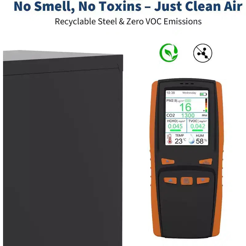 Acekool Meuble de rangement vertical à 2 tiroirs avec serrure, Organiseur de dossiers en métal pour bureau à domicile ou salle de bain, Format lettre/légal, Noir