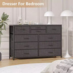 Commode à 10 tiroirs en tissu pour chambre, Commode de rangement moderne
