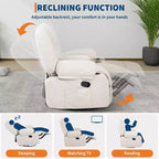 Fauteuils inclinables à bascule, fauteuil inclinable de massage avec vibration et chaleur, fauteuil inclinable à bascule pivotant à 360° avec poches latérales et porte-gobelets