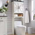 SinCiDo 67 Over The Toilet Storage Cabinet, Farmhouse Bathroom Floor Cabinets with Adjustable Shelf & Door