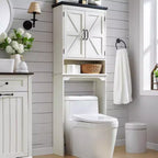 SinCiDo 67 Over The Toilet Storage Cabinet, Farmhouse Bathroom Floor Cabinets with Adjustable Shelf & Door