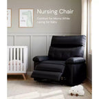 Fauteuil inclinable manuel en cuir PU, fauteuil à bascule pivotant à 306 degrés avec poches latérales, fauteuil inclinable moderne pour une personne, beige