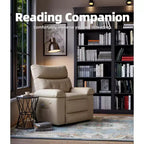 Fauteuil inclinable manuel en cuir PU, fauteuil à bascule pivotant à 306 degrés avec poches latérales, fauteuil inclinable moderne pour une personne, beige