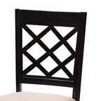 Ensemble de salle à manger 5 pièces Baxton Studio Selby en tissu sable moderne et bois marron foncé